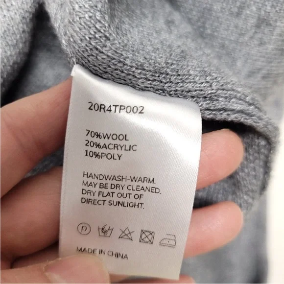 Nap Womens Wool Blend Hood Sweater Size L Gray - Picture 6 of 6